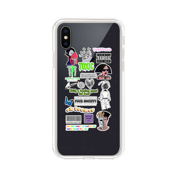 Sticker Collage Edgy Expressive Pop Culture iPhone XS Max Case
