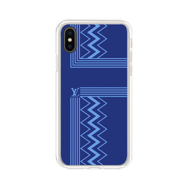 Stylish Geometric Zigzag Pattern in Blue iPhone XS Max Case