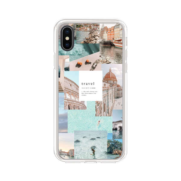 Travel Scenic Collage with Landmarks and Coastline iPhone XS Max Case