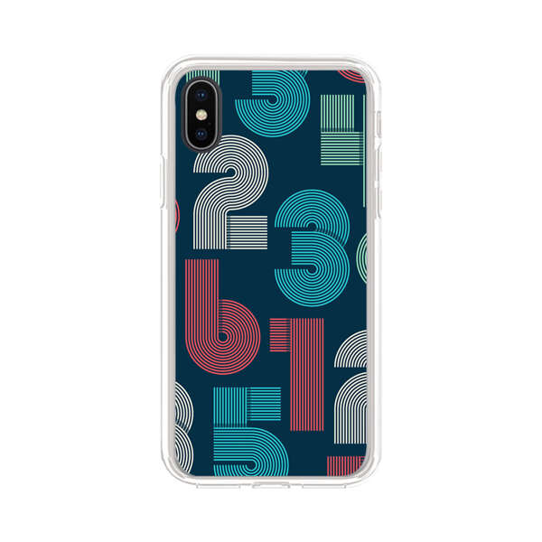 Vibrant Seamless Pattern of Colorful Stylized Numbers iPhone XS Max Case