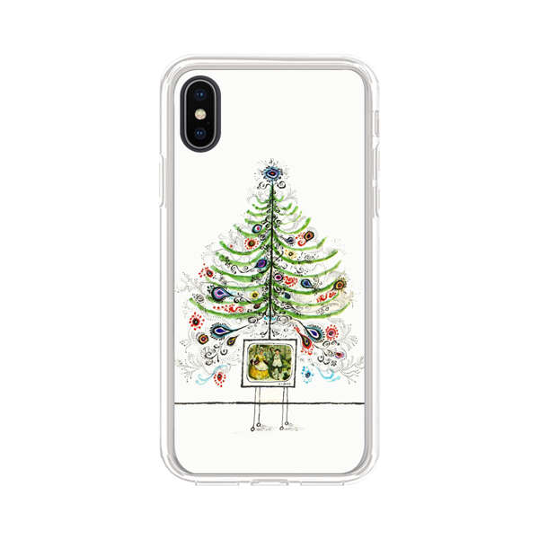 Whimsical Christmas Tree Artistic Design iPhone XS Max Case