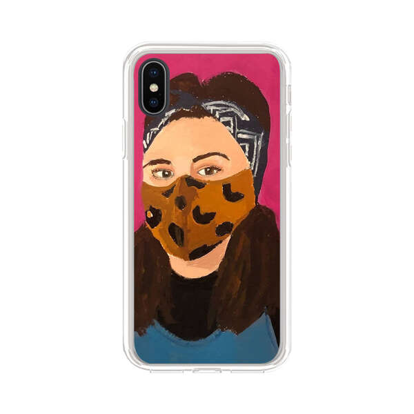 Woman Leopard Print Face Mask iPhone XS Max Case