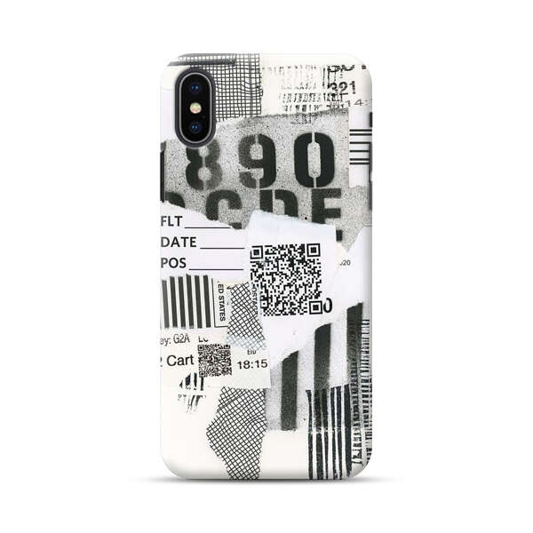Abstract Collage Torn Paper Barcodes iPhone XS Max Hard Case