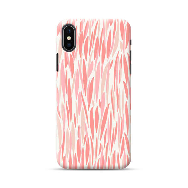 Abstract Coral Wavy Lines Pattern iPhone XS Max Hard Case