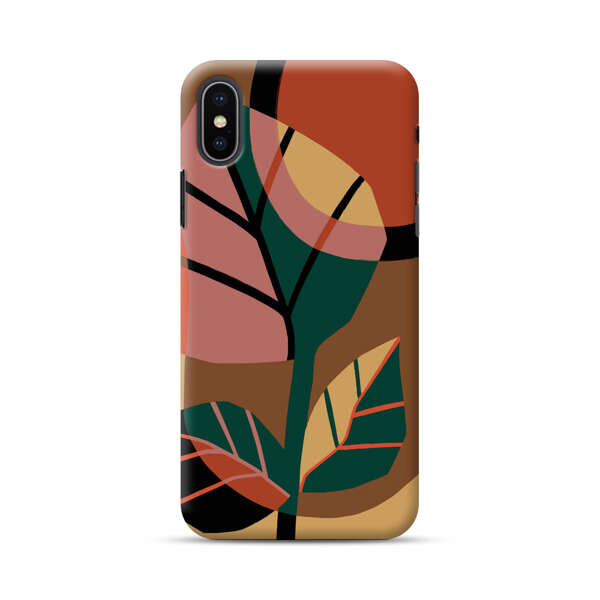 Abstract Geometric Leaves Design iPhone XS Max Hard Case