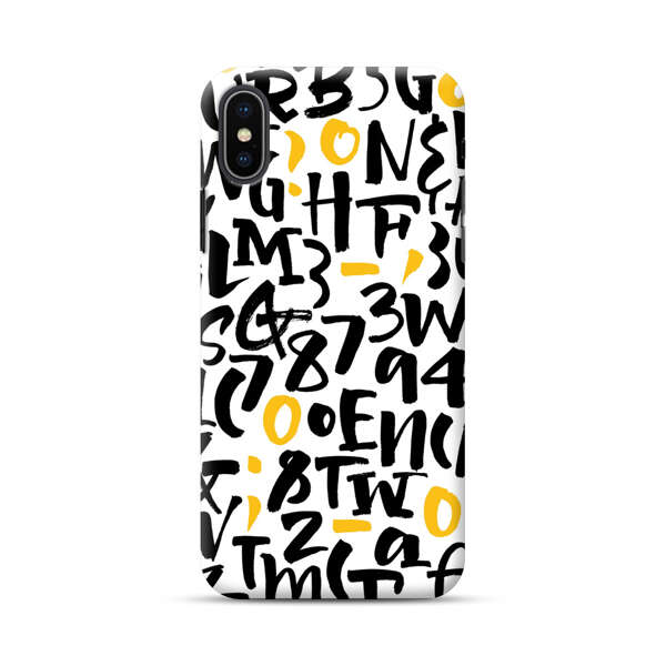 Abstract Typography Letter Number Pattern iPhone XS Max Hard Case