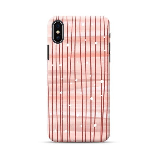 Abstract Vertical Lines Pink Pattern iPhone XS Max Hard Case
