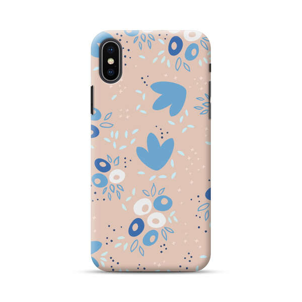 Blue Floral Pattern iPhone XS Max Hard Case