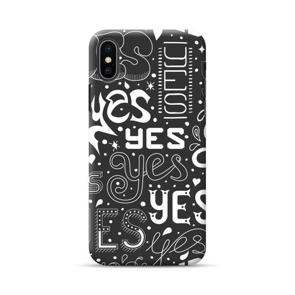 Bold Playful Typography Yes Pattern iPhone XS Max Hard Case