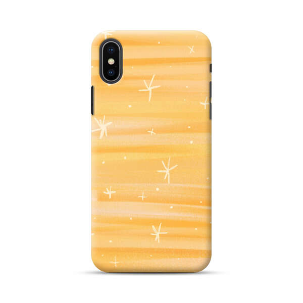 Bright Orange Star Pattern iPhone XS Max Hard Case