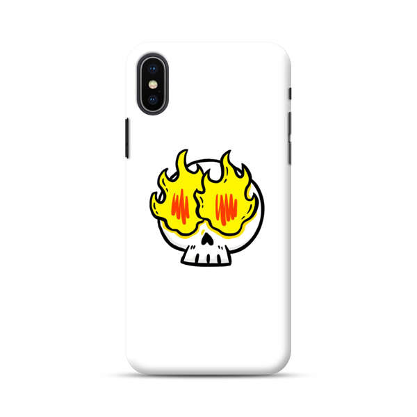 Cartoon Skull with Flames iPhone XS Max Hard Case