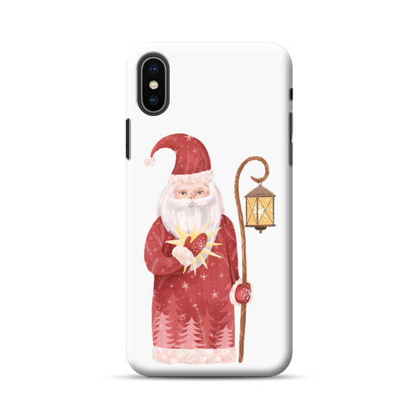 Charming Santa Claus Holding Glowing Heart and Lantern iPhone XS Max Hard Case