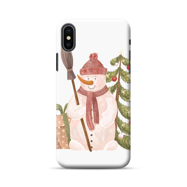 Charming Winter Snowman Illustration iPhone XS Max Hard Case