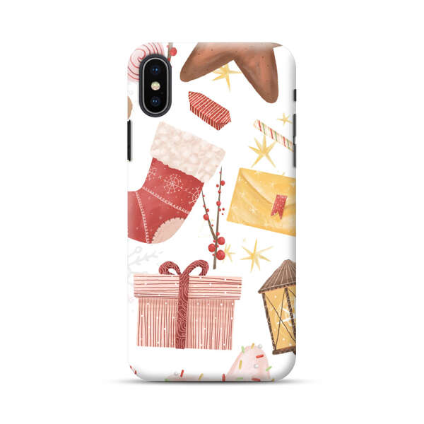 Christmas Festive Pattern with Gingerbread and Gifts iPhone XS Max Hard Case