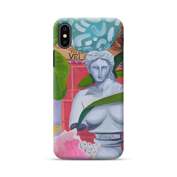 Classical Venus Bust with Green Leaves and Vibrant Vases iPhone XS Max Hard Case