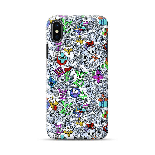 Colorful Cartoon Graffiti Pattern iPhone XS Max Hard Case