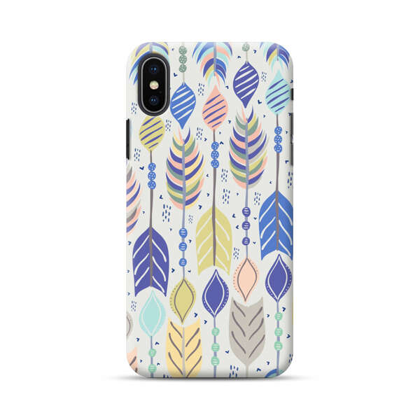 Colorful Feathers Pattern Pastel iPhone XS Max Hard Case