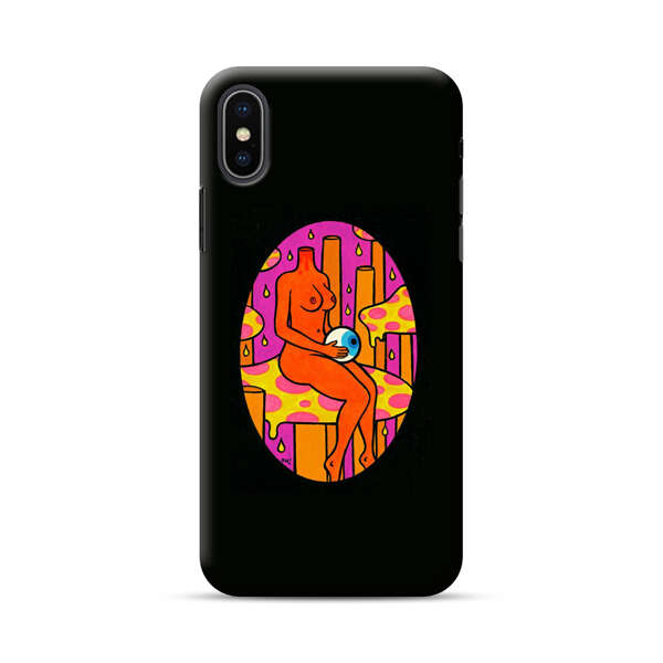 Faceless Nude Figure Holding Sphere Abstract Art iPhone XS Max Hard Case