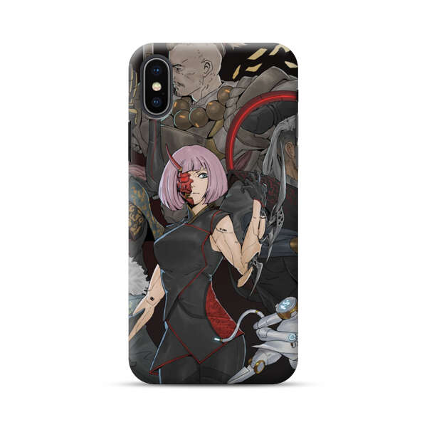 Futuristic Cyberpunk Warriors and Robotic Cat in Dynamic Pose iPhone XS Max Hard Case