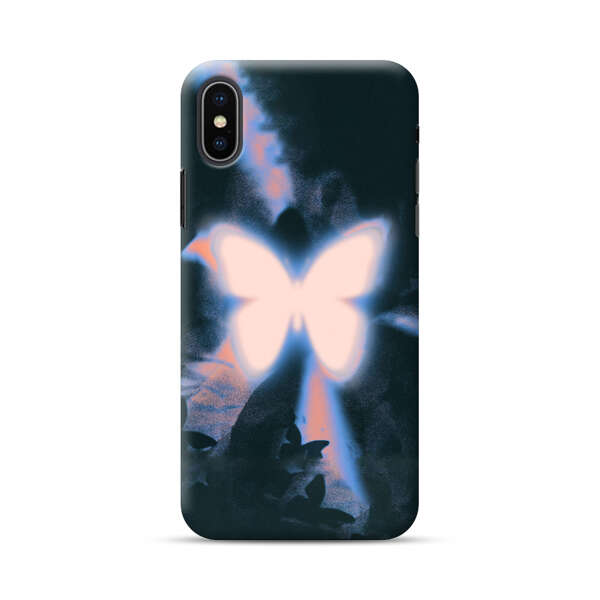 Glowing White Butterfly iPhone XS Max Hard Case