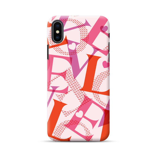 Love Colorful Letters Pattern iPhone XS Max Hard Case
