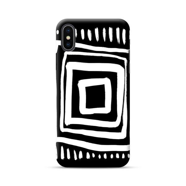 Minimalist Geometric Black and White Design iPhone XS Max Hard Case