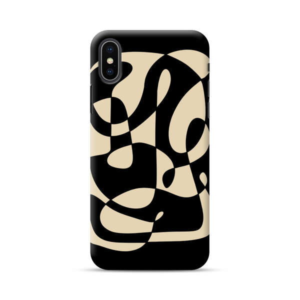 Modern Abstract Beige and Black Geometry iPhone XS Max Hard Case