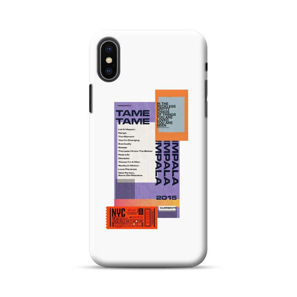 Modern Graphic Collage with Typography and Ticket Elements iPhone XS Max Hard Case
