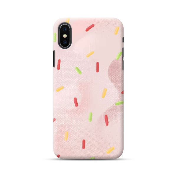 Pastel Pink Sprinkles Pattern iPhone XS Max Hard Case
