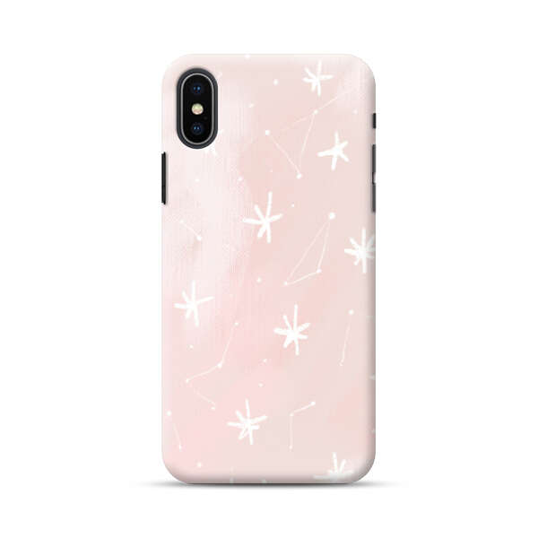 Pink Stars and Constellation Pattern iPhone XS Max Hard Case