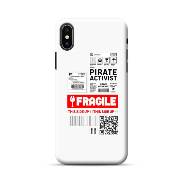 Pirate Activist Fragile Shipping Label iPhone XS Max Hard Case