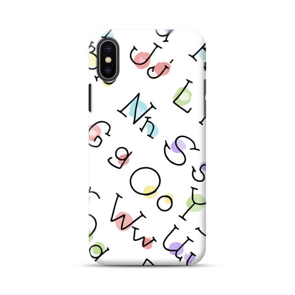 Playful Alphabet Pattern with Colorful Letters iPhone XS Max Hard Case