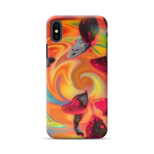 Psychedelic Butterflies Swirl iPhone XS Max Hard Case