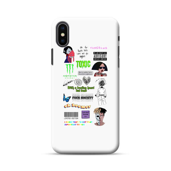 Sticker Collage Edgy Expressive Pop Culture iPhone XS Max Hard Case