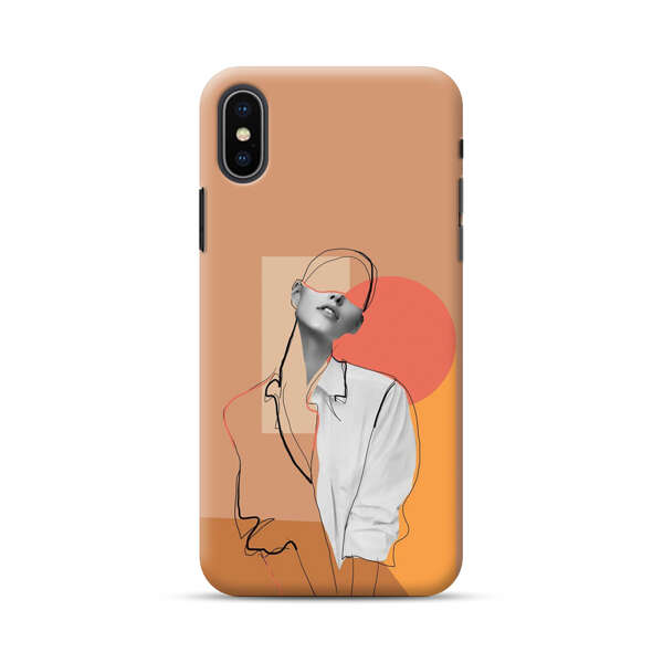 Stylish Abstract Portrait Art iPhone XS Max Hard Case