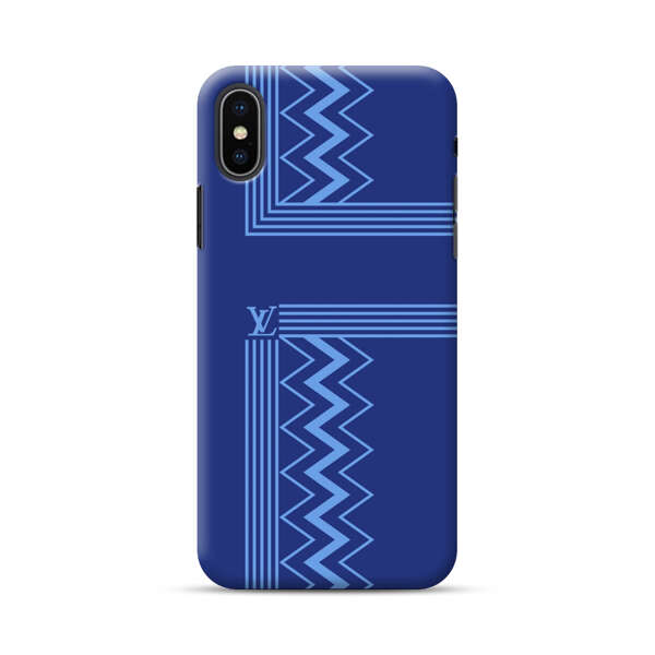 Stylish Geometric Zigzag Pattern in Blue iPhone XS Max Hard Case