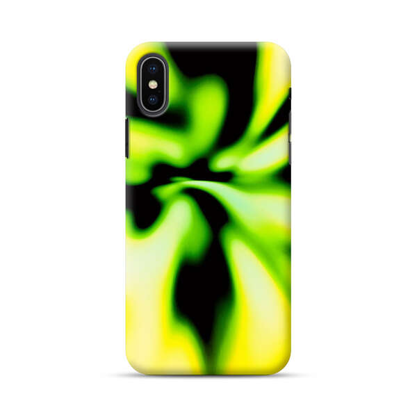 Vibrant Abstract Green and Yellow Swirl iPhone XS Max Hard Case