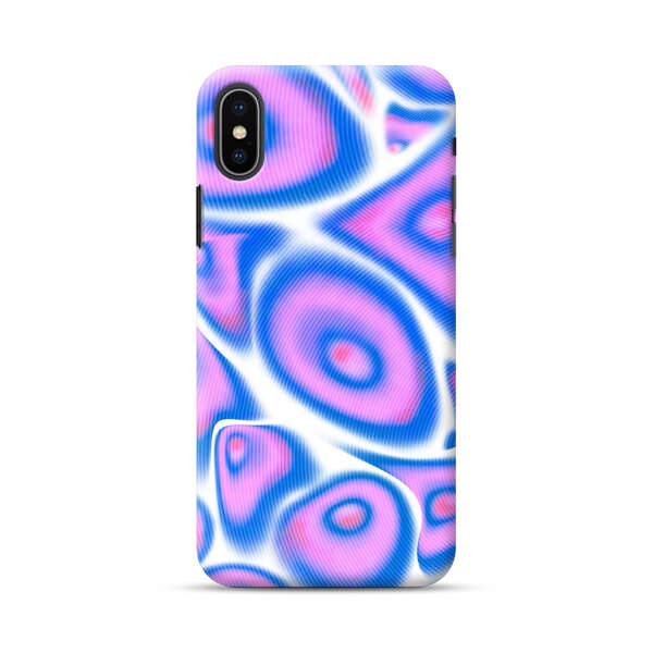 Vibrant Abstract Pink and Blue Swirl Pattern iPhone XS Max Hard Case