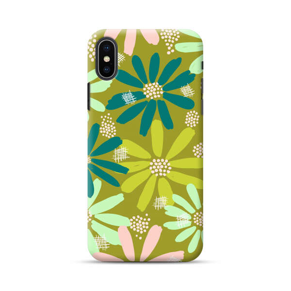 Vibrant Floral Daisy Pattern iPhone XS Max Hard Case