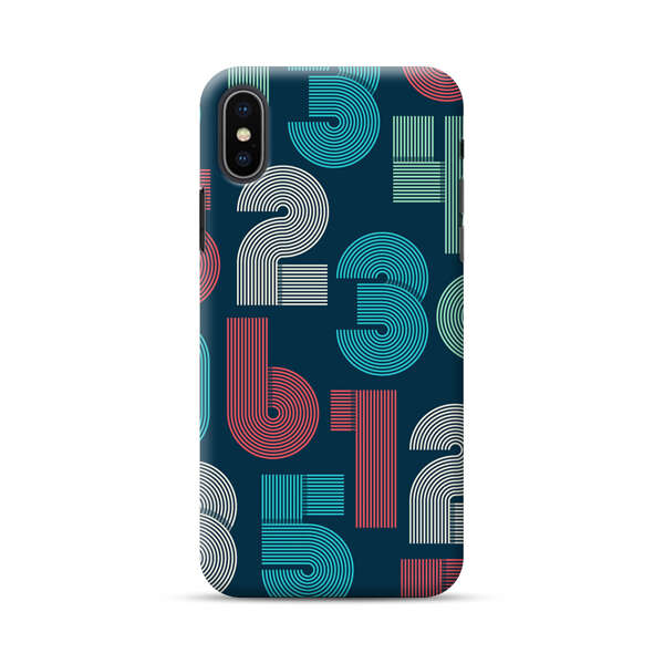 Vibrant Seamless Pattern of Colorful Stylized Numbers iPhone XS Max Hard Case
