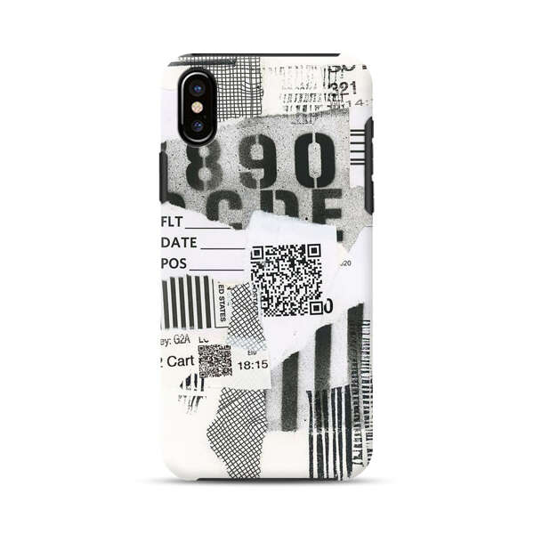 Abstract Collage Torn Paper Barcodes iPhone XS Max Impact Case