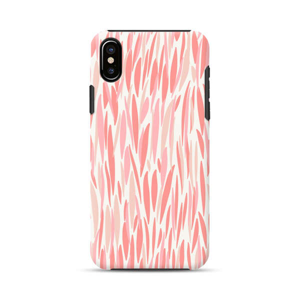 Abstract Coral Wavy Lines Pattern iPhone XS Max Impact Case