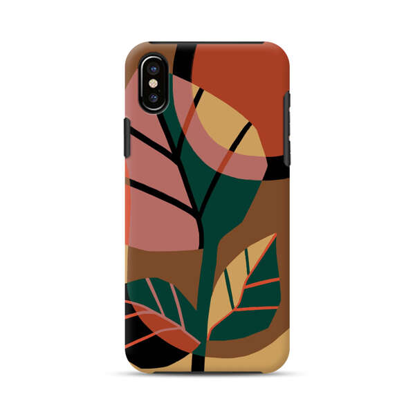 Abstract Geometric Leaves Design iPhone XS Max Impact Case