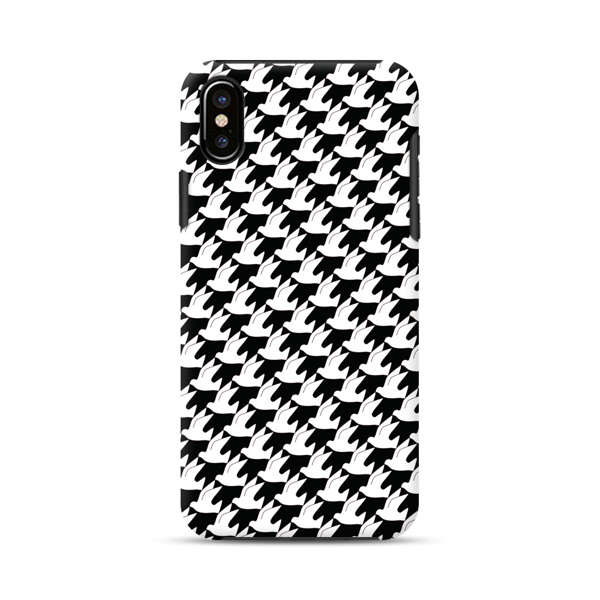 Classic Black and White Houndstooth Pattern iPhone XS Max Impact Case