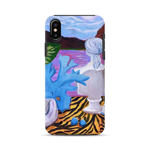 Classical Statues and Tropical Plants by the Ocean iPhone XS Max Impact Case