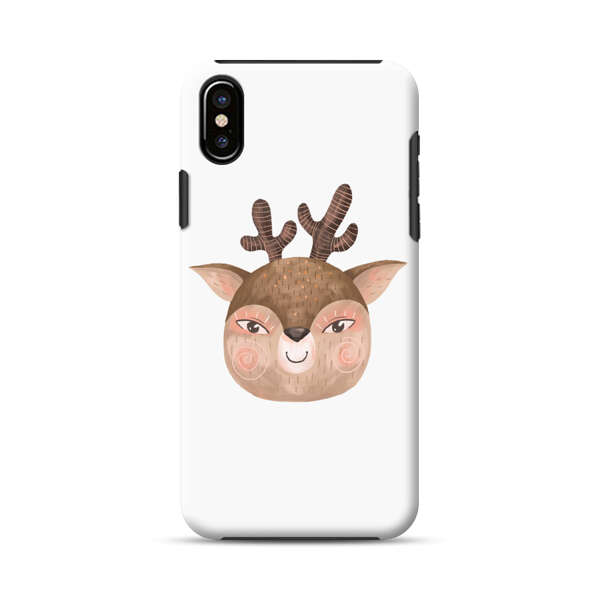 Cute Cartoon Deer Face iPhone XS Max Impact Case