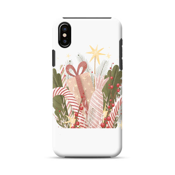 Festive Candy Canes and Holiday Gifts iPhone XS Max Impact Case