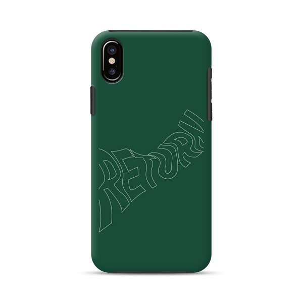 Minimalist Green Wavy Return Text iPhone XS Max Impact Case