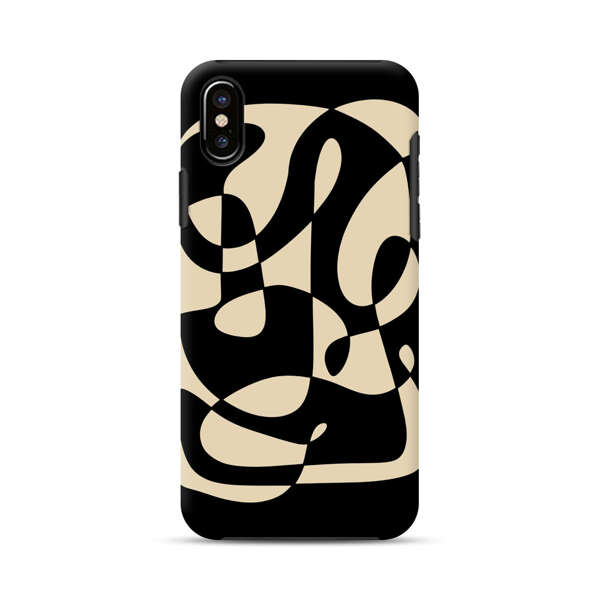 Modern Abstract Beige and Black Geometry iPhone XS Max Impact Case