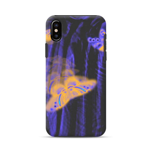 Neon Glowing Butterflies iPhone XS Max Impact Case